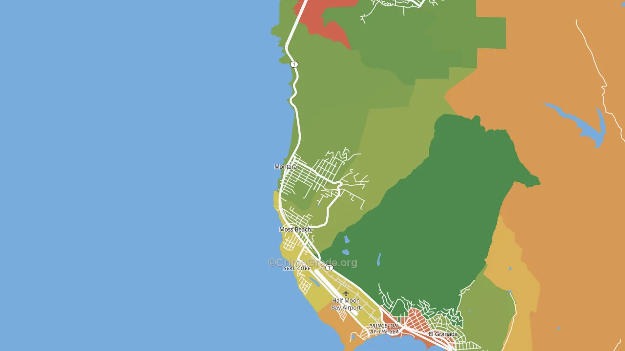 94037, CA Map of Theft Rates