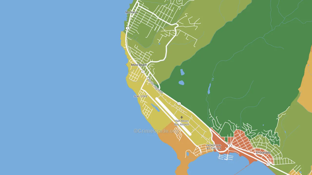 94038, CA Map of Theft Rates