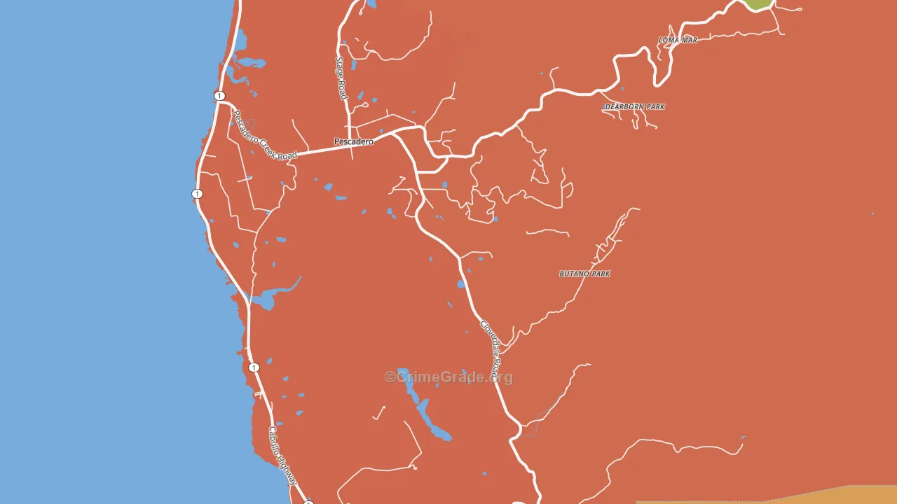 94060, CA Map of Theft Rates