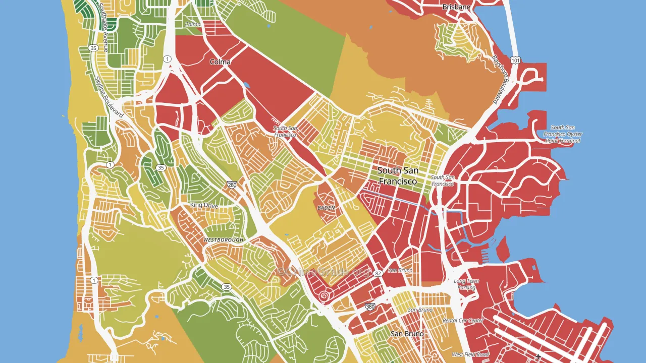 94080, CA Map of Theft Rates