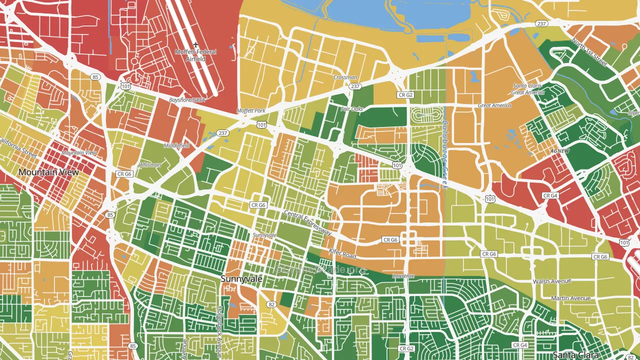 94085, CA Map of Theft Rates