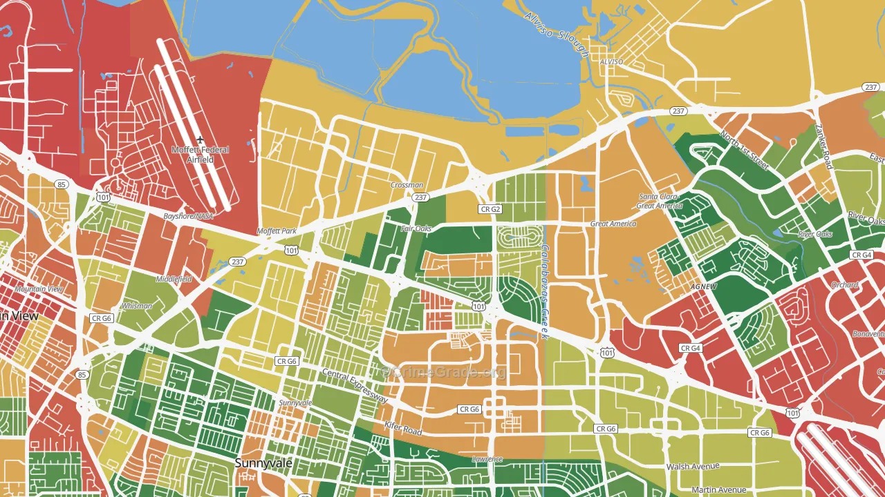 94089, CA Map of Theft Rates