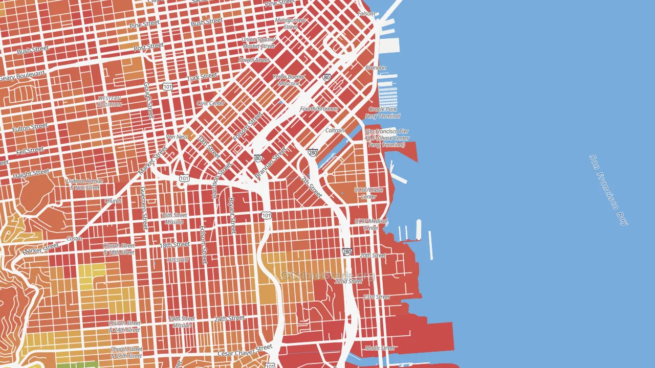 94107, CA Map of Theft Rates