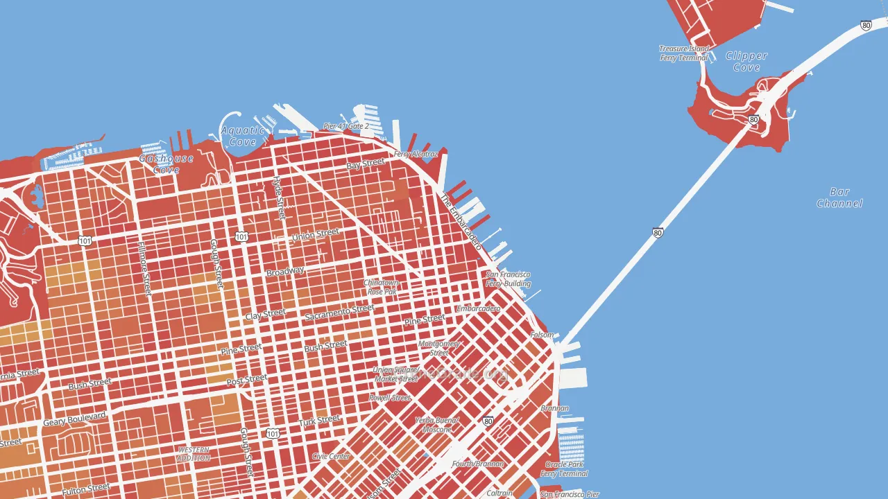 94111, CA Map of Theft Rates