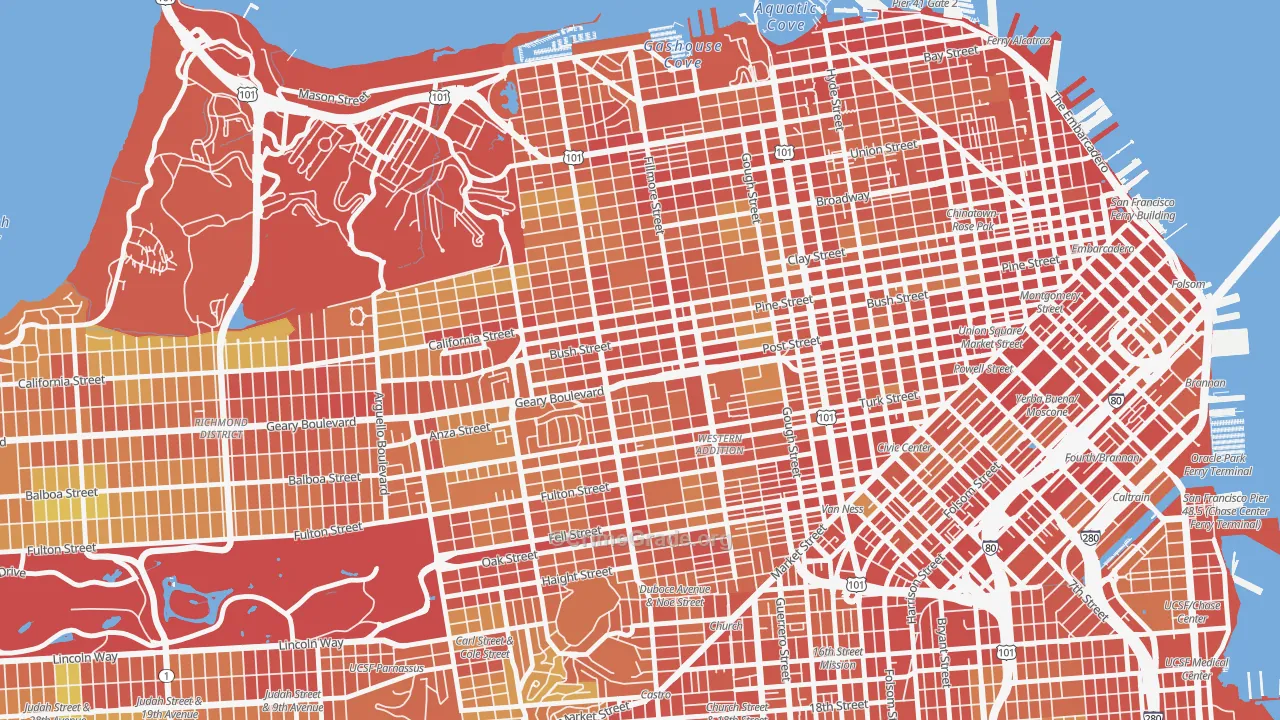94115, CA Map of Theft Rates