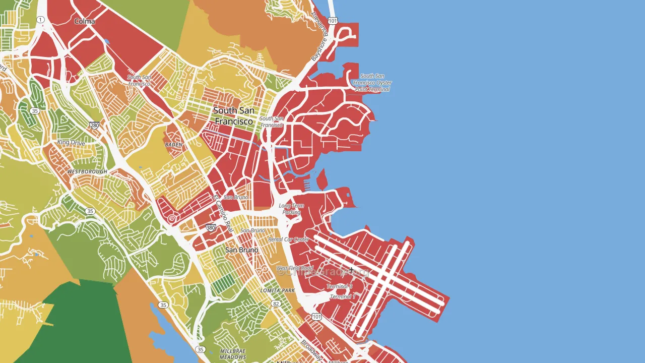 94128, CA Map of Theft Rates