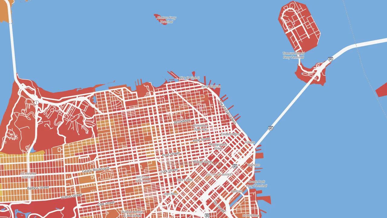 94133, CA Map of Theft Rates