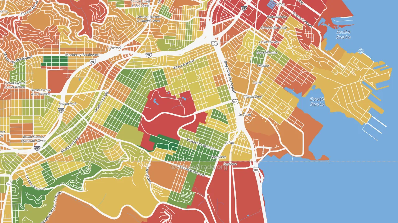 94134, CA Map of Theft Rates
