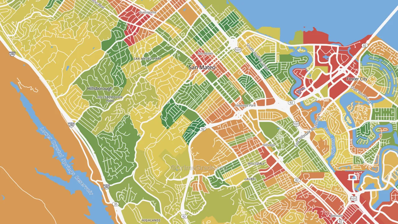 94402, CA Map of Theft Rates