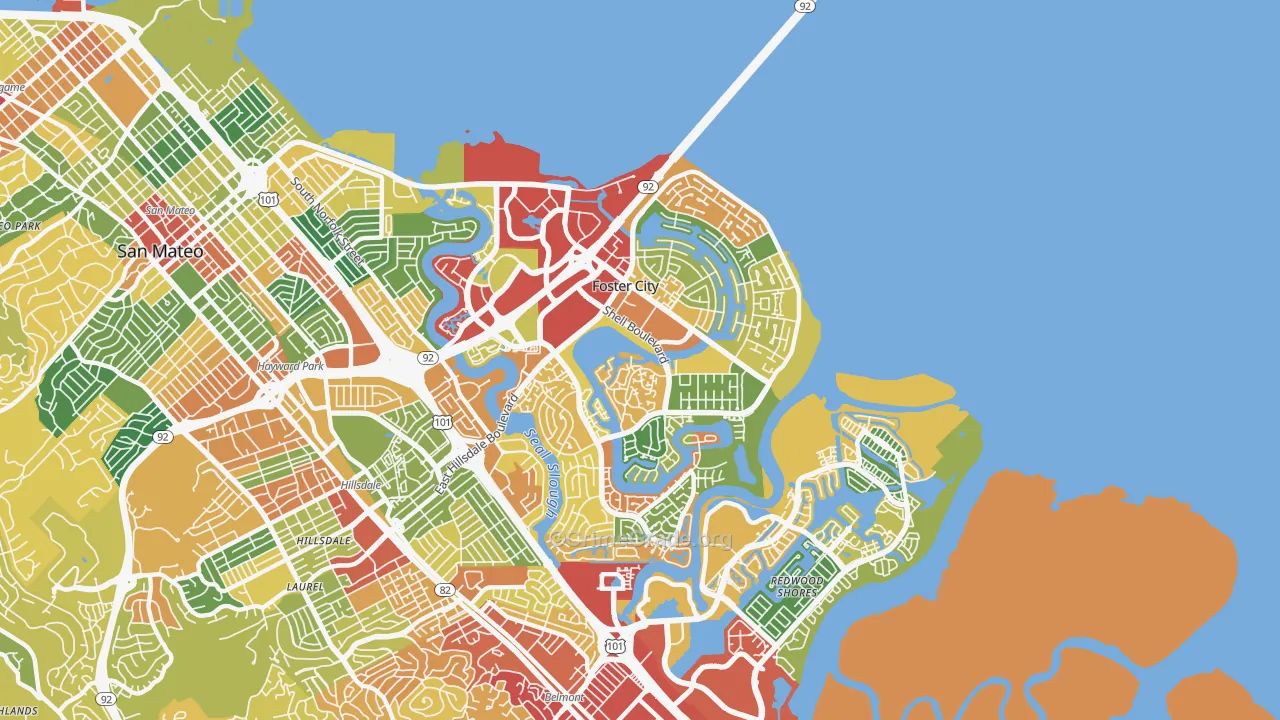 94404, CA Map of Theft Rates