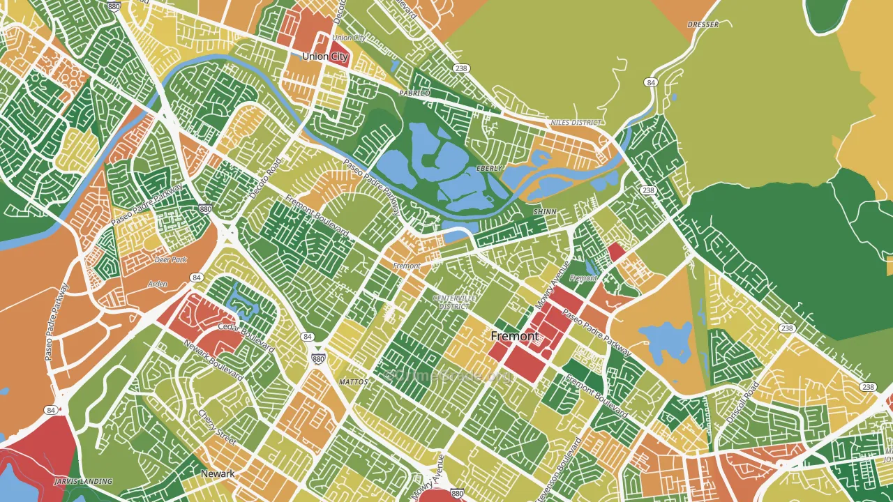 94536, CA Map of Theft Rates