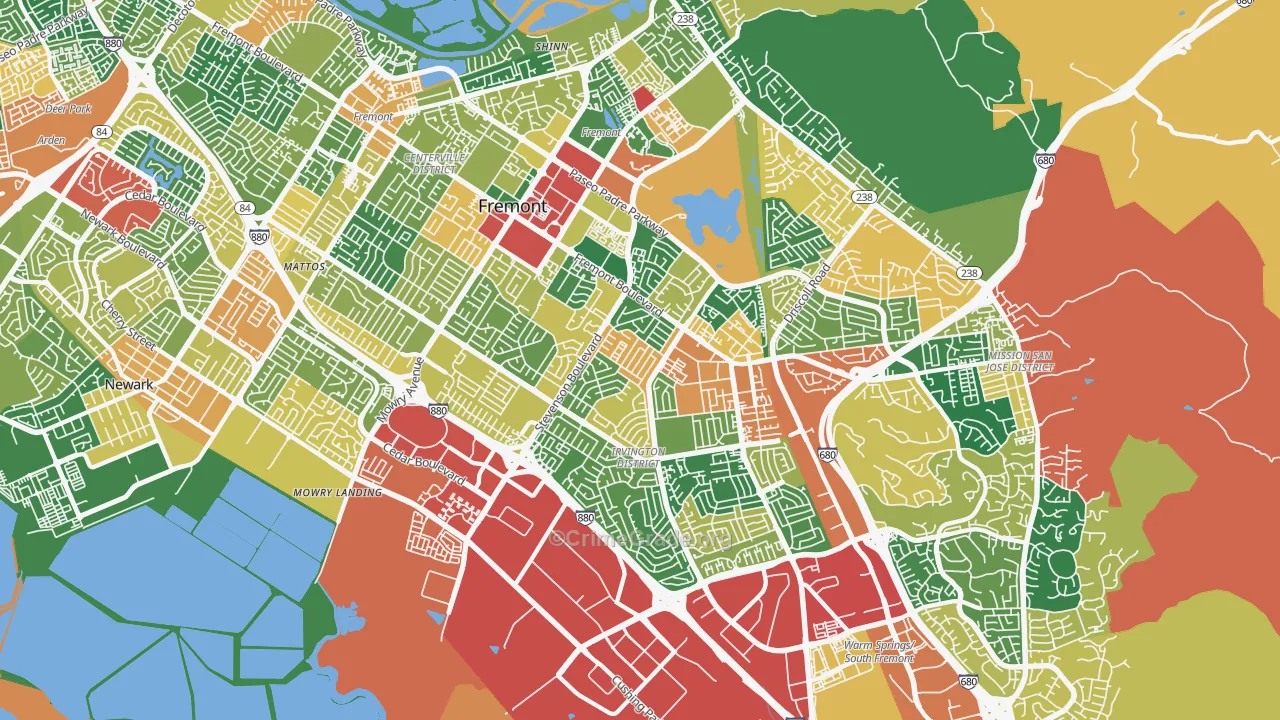 94538, CA Map of Theft Rates