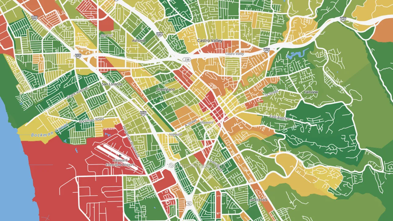94541, CA Map of Theft Rates