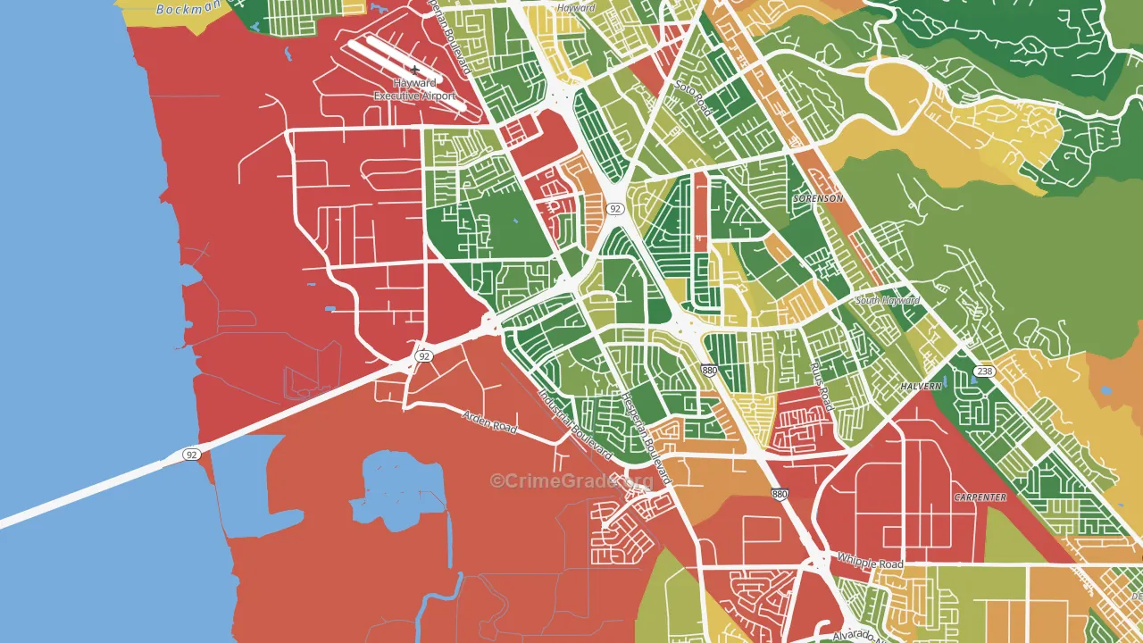 94545, CA Map of Theft Rates