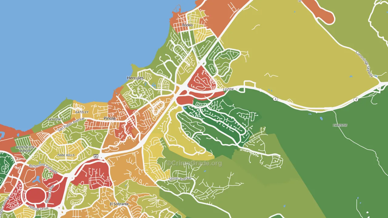 94547, CA Map of Theft Rates