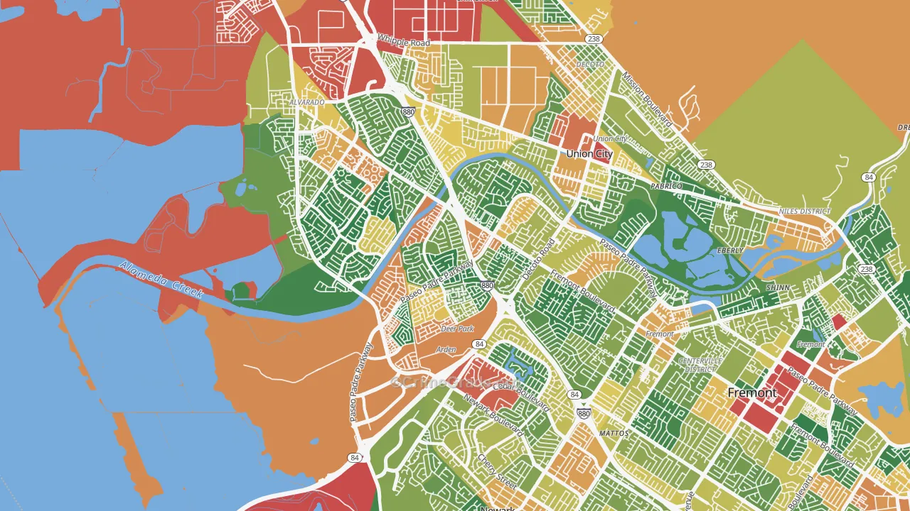 94555, CA Map of Theft Rates