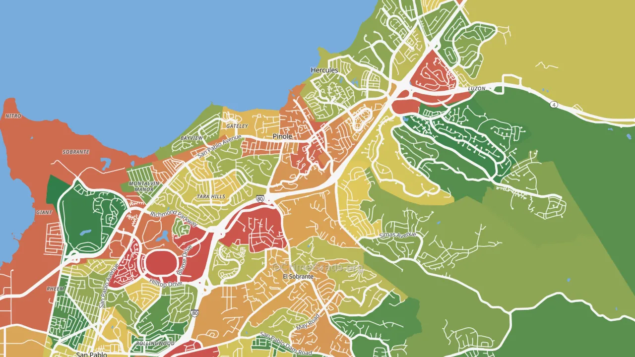 94564, CA Map of Theft Rates