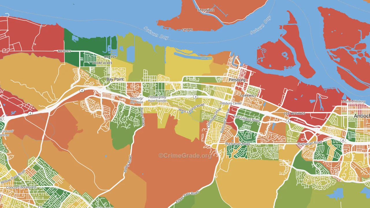 94565, CA Map of Theft Rates