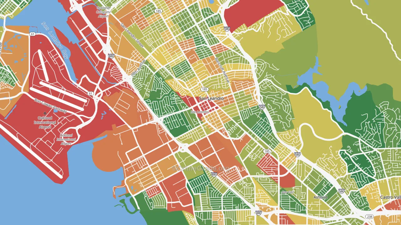 94577, CA Map of Theft Rates
