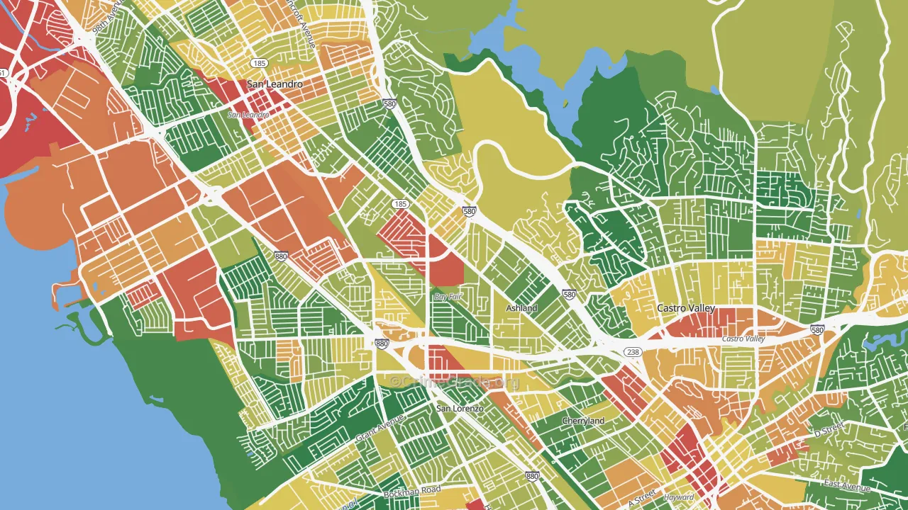 94578, CA Map of Theft Rates