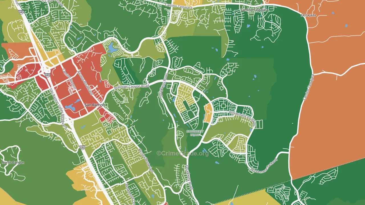 94582, CA Map of Theft Rates