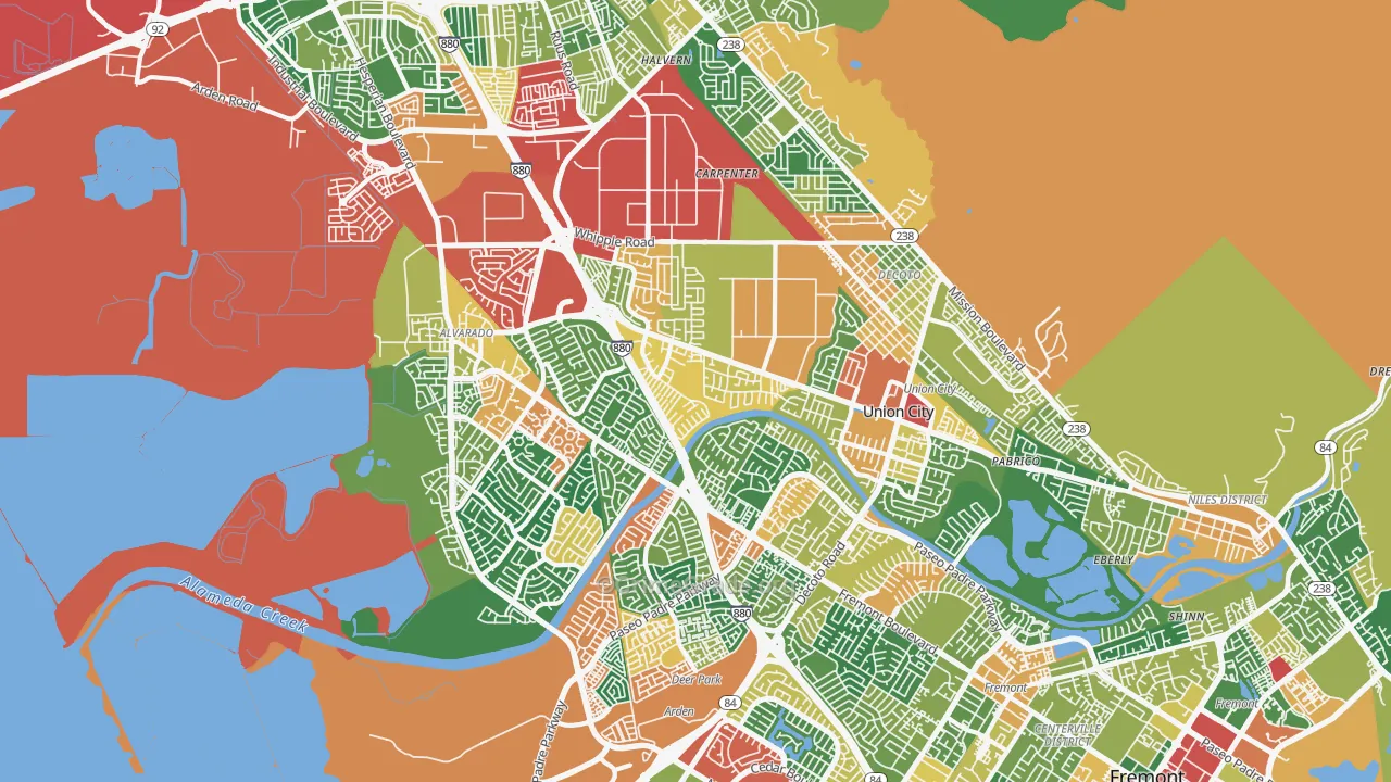 94587, CA Map of Theft Rates