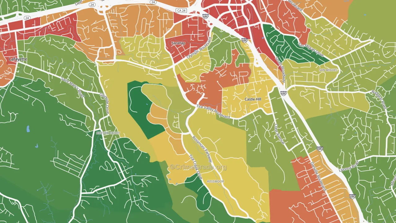 94595, CA Map of Theft Rates