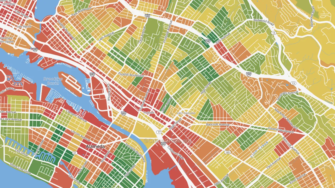 94601, CA Map of Theft Rates