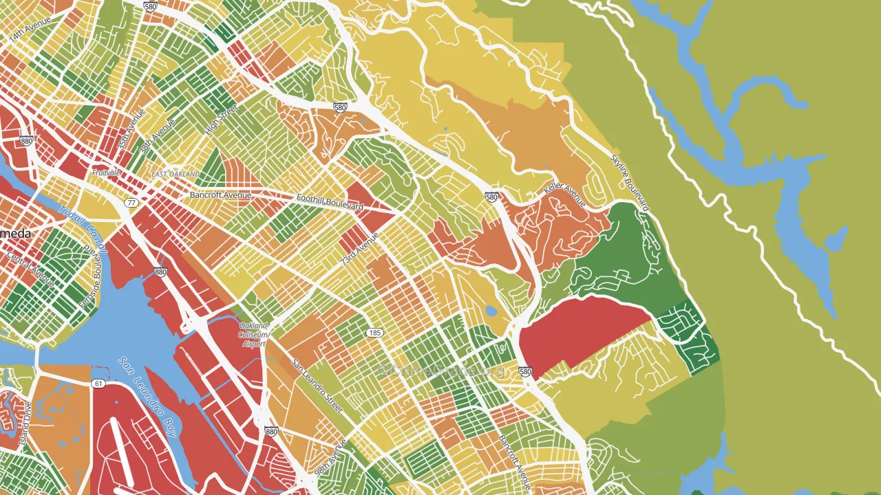 94605, CA Map of Theft Rates