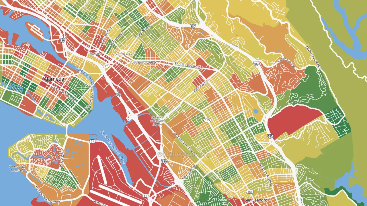 94621, CA Map of Theft Rates
