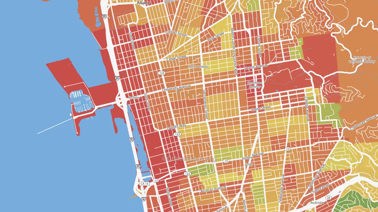 94702, CA Map of Theft Rates