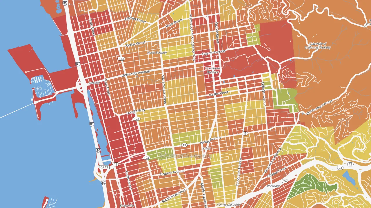 94703, CA Map of Theft Rates