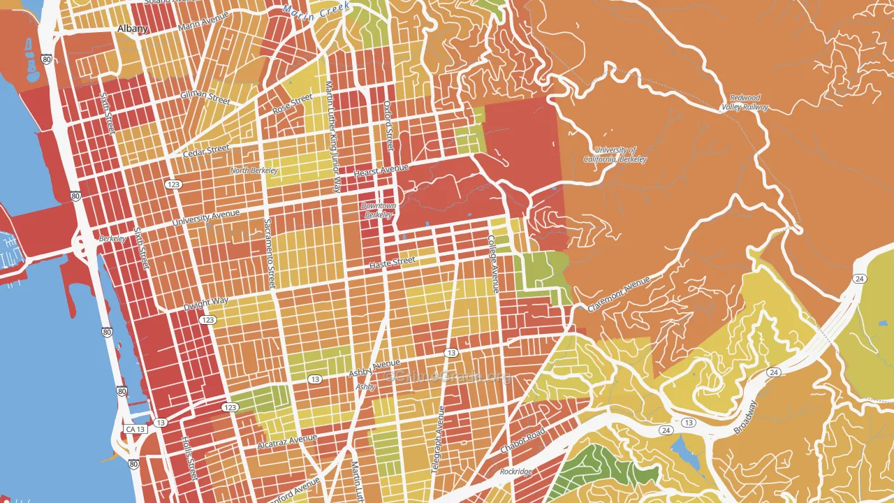 94704, CA Map of Theft Rates
