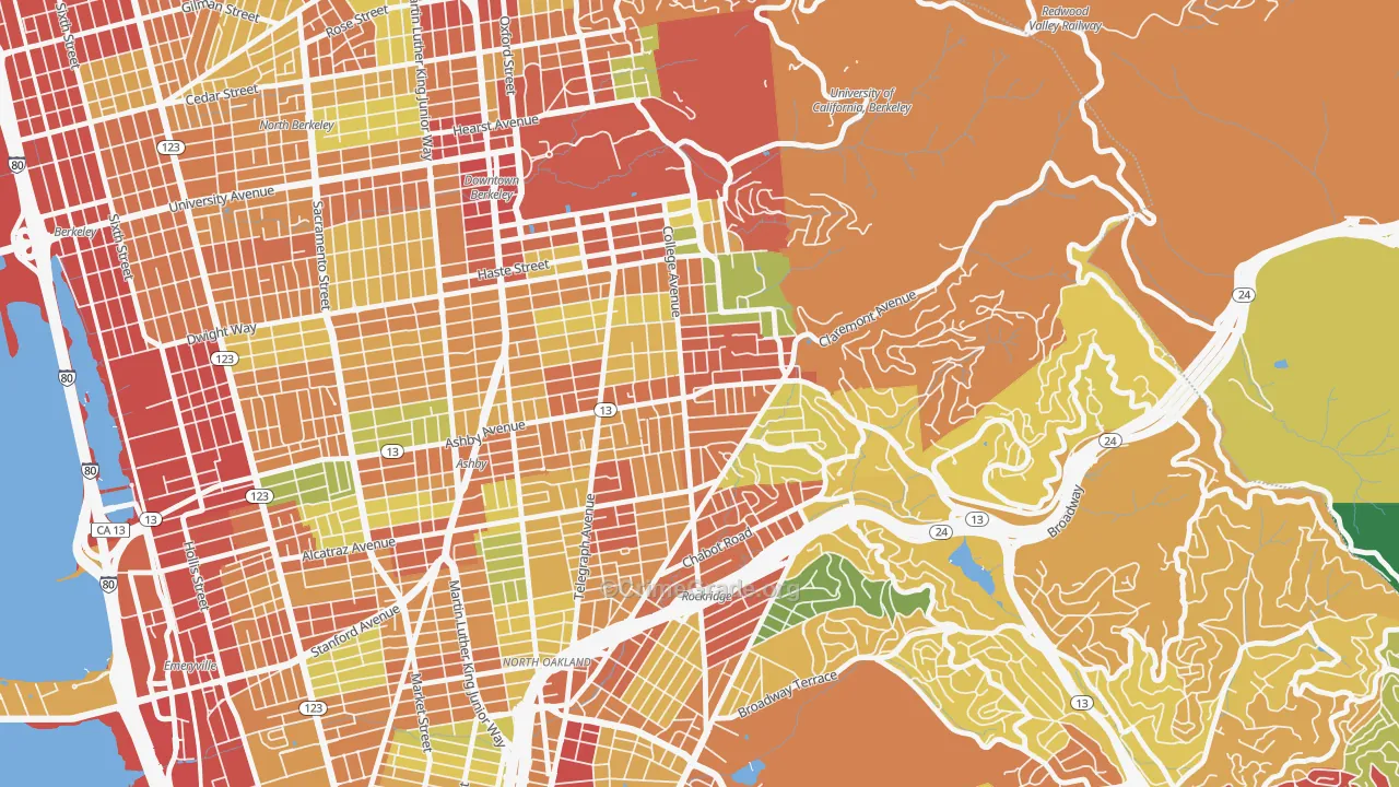 94705, CA Map of Theft Rates