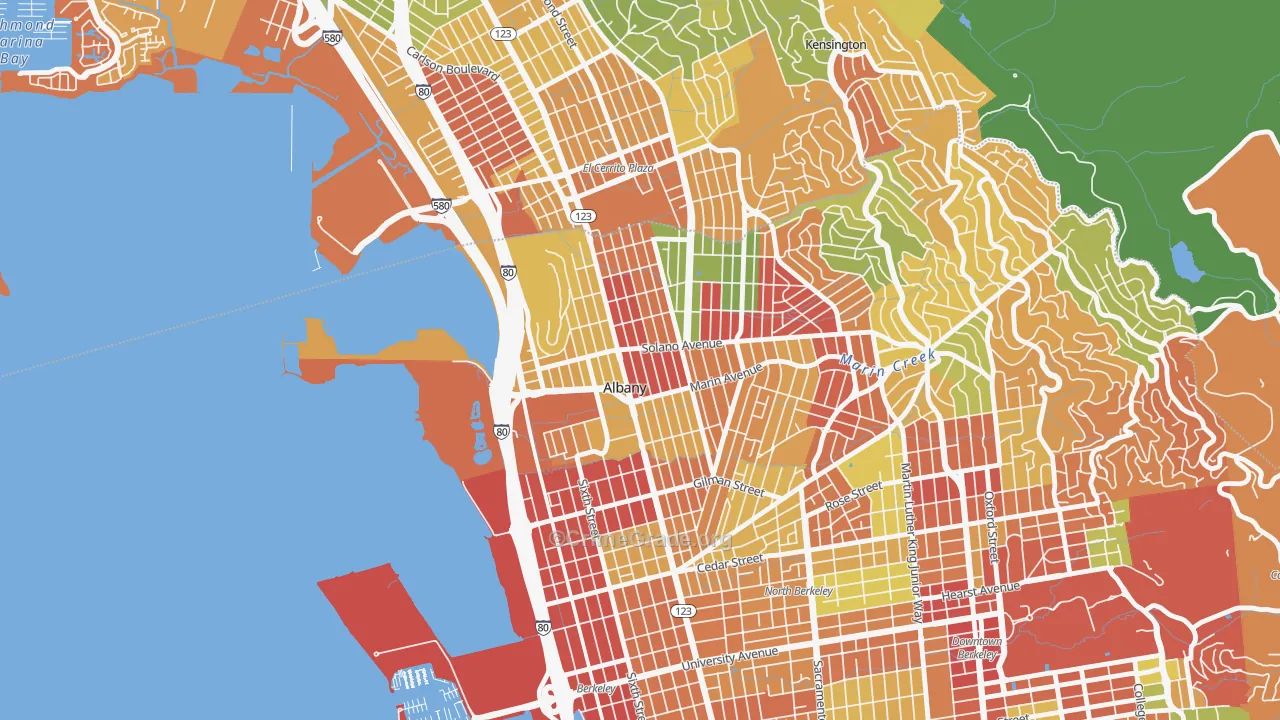 94706, CA Map of Theft Rates