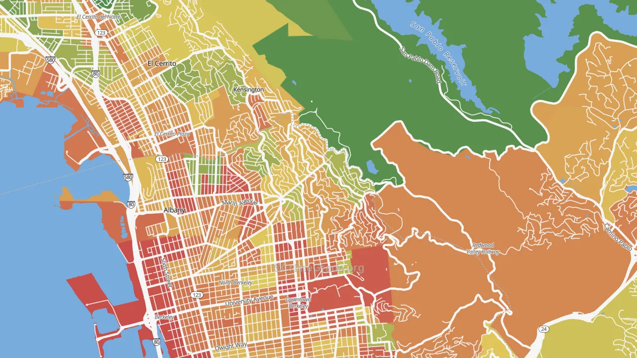 94708, CA Map of Theft Rates