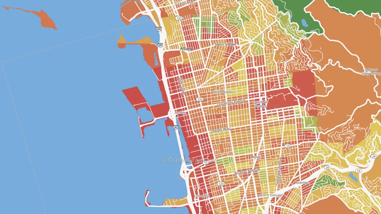 94710, CA Map of Theft Rates