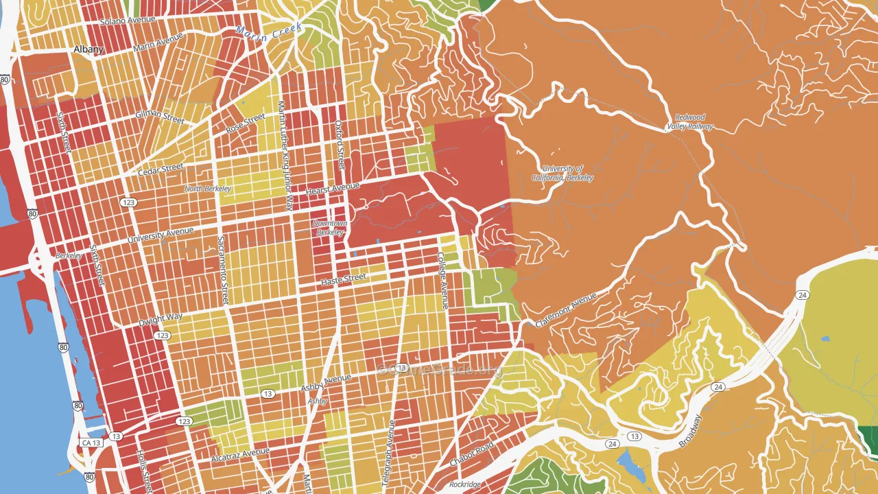 94720, CA Map of Theft Rates