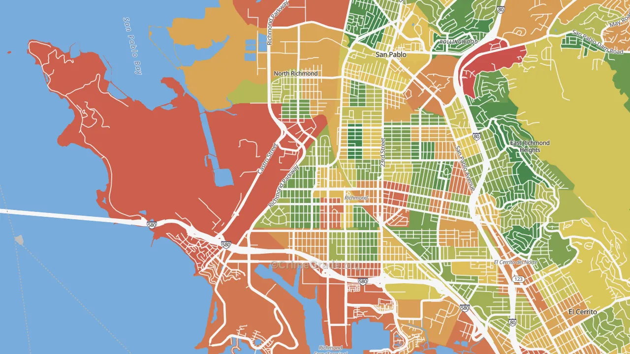 94801, CA Map of Theft Rates