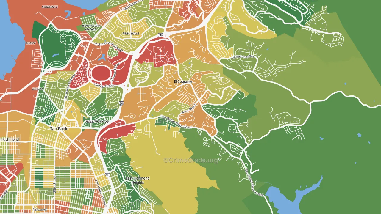 94803, CA Map of Theft Rates