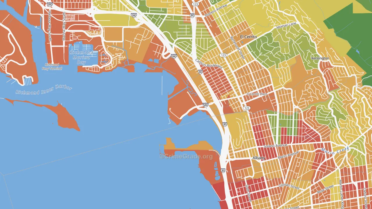 94850, CA Map of Theft Rates
