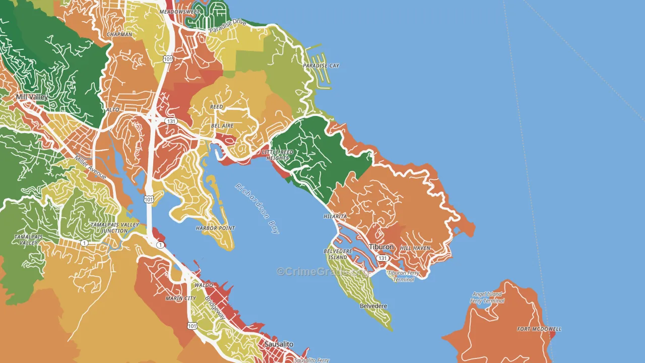 94920, CA Map of Theft Rates