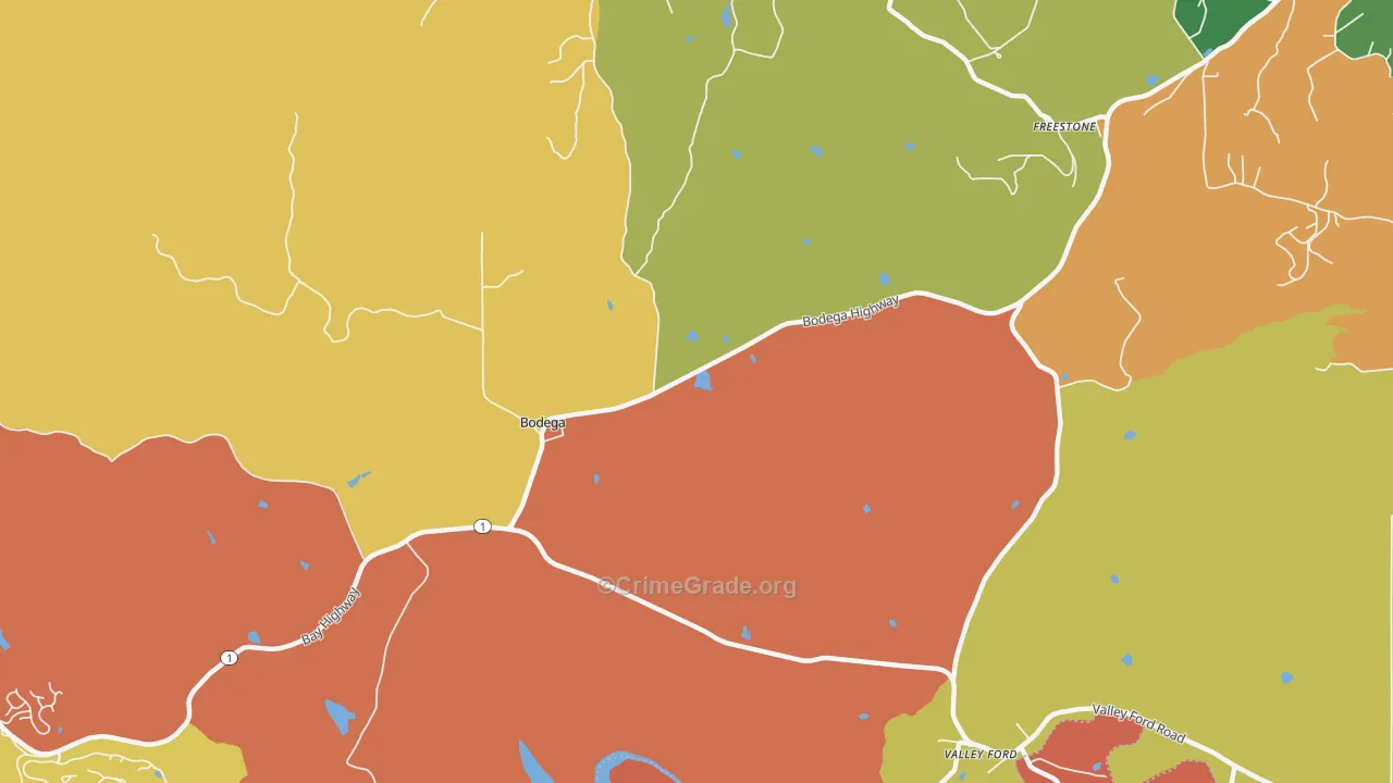 94922, CA Map of Theft Rates