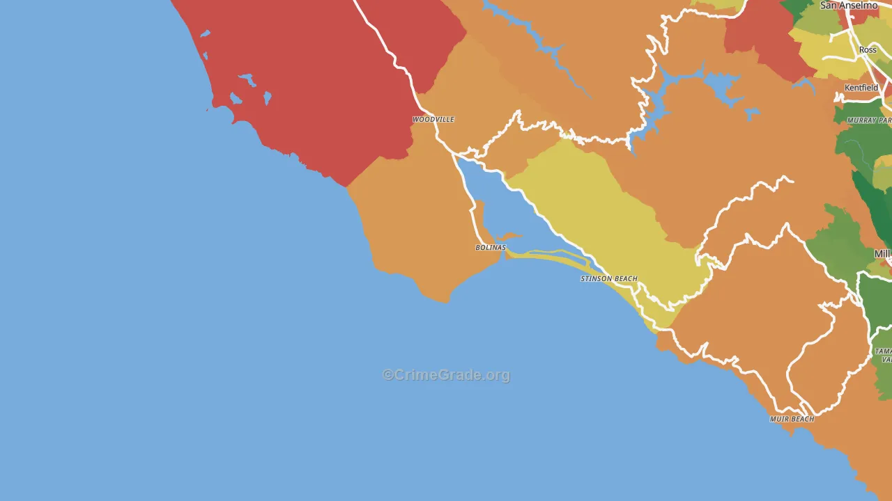 94924, CA Map of Theft Rates