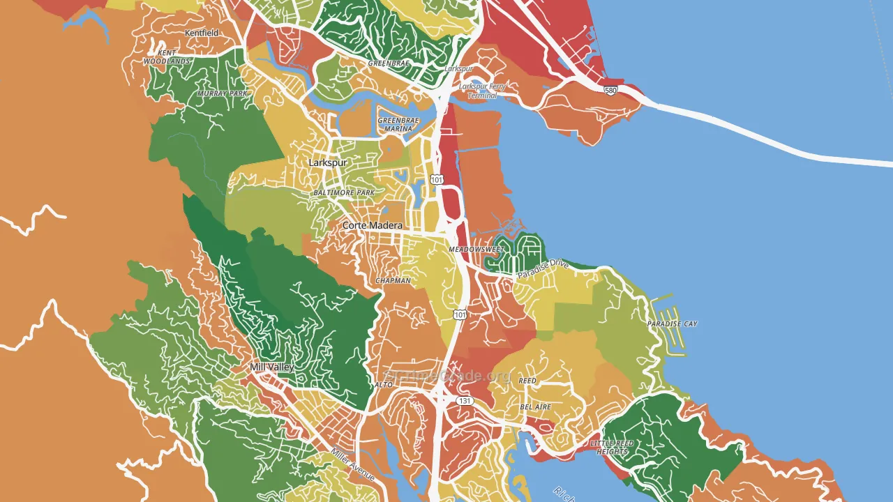 94925, CA Map of Theft Rates