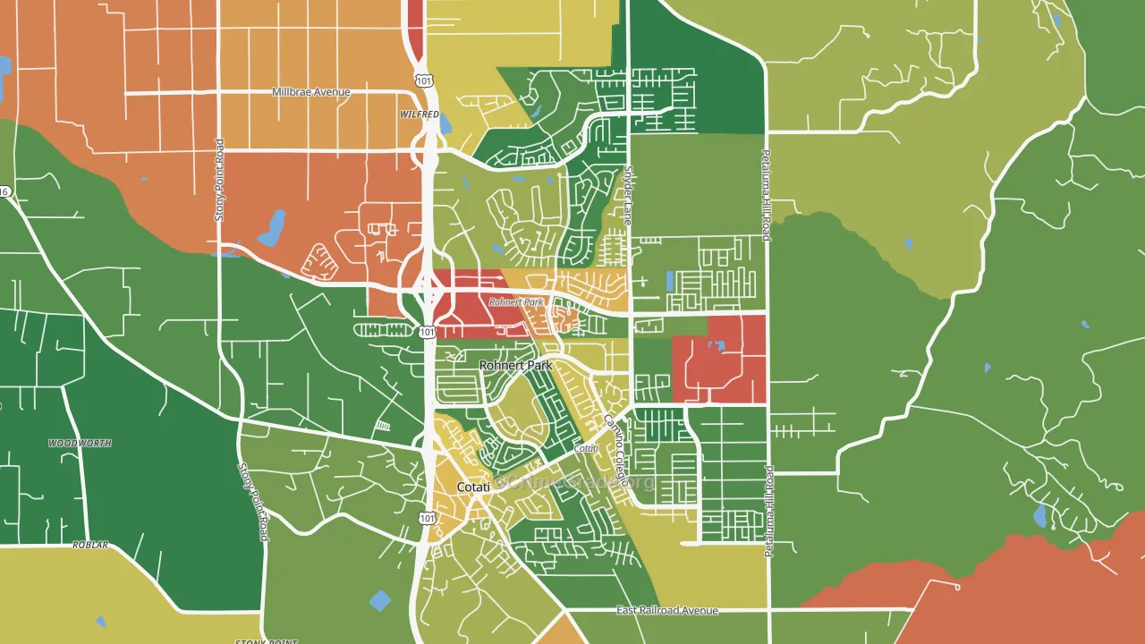 94928, CA Map of Theft Rates