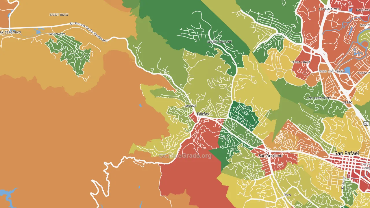 94930, CA Map of Theft Rates