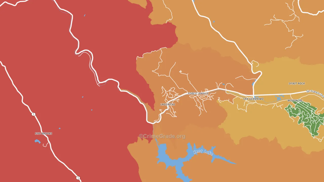 94938, CA Map of Theft Rates