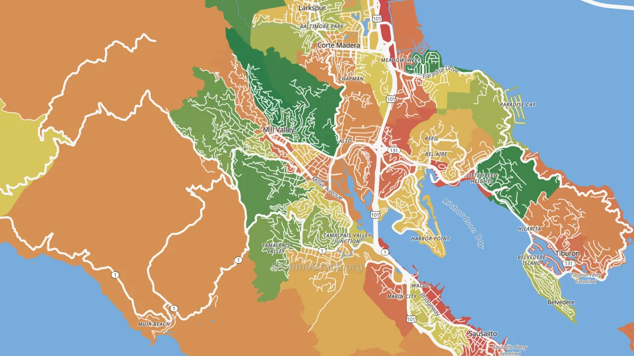 94941, CA Map of Theft Rates