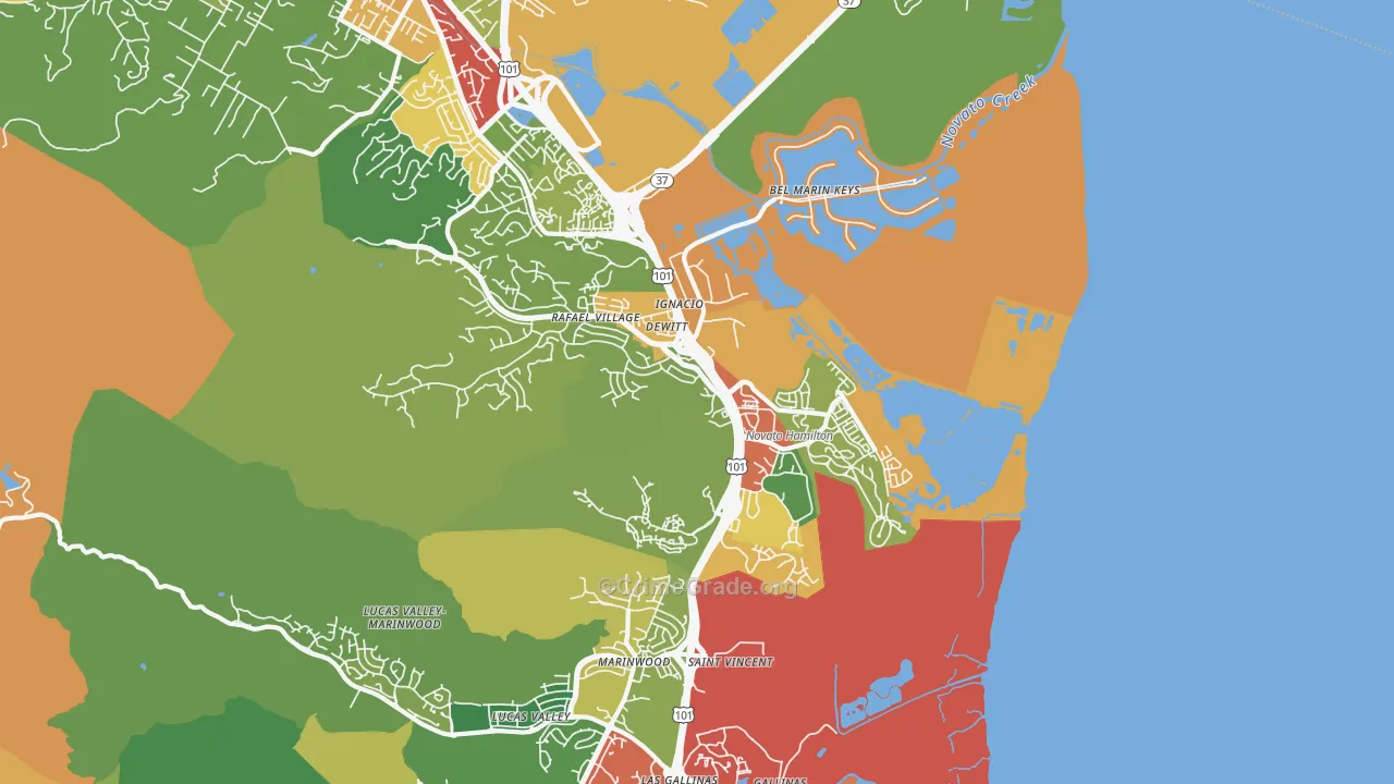 94949, CA Map of Theft Rates